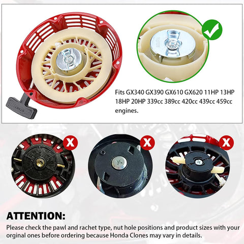 Yinlowa Recoil Starter for Honda GX340 GX390 GX610 GX620, 28400-ZE3-W01