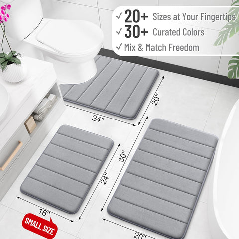 OLANLY Memory Foam Bath Mat 24x16, Super Soft and Absorbent Bathroom Rugs
