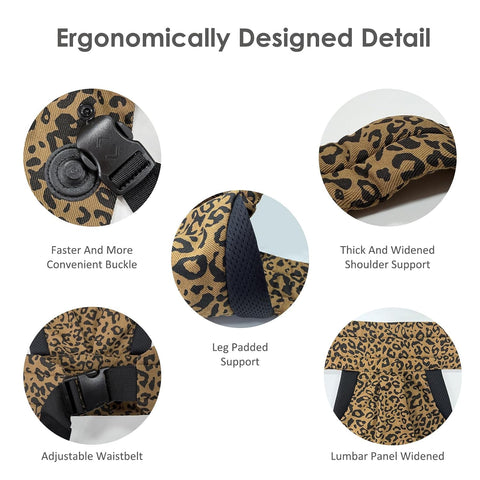 MISSWISDOM Baby Carrier Newborn to Toddler, Adjustable Toddler Carrier, Baby Holder Carrier, Kangaroo Infant Carriers with Widen Shoulder Straps, Brown Leopard
