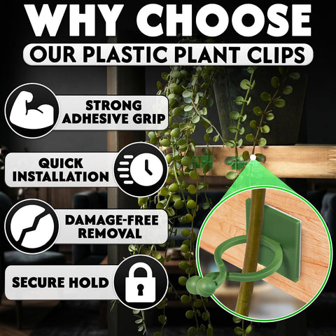Plant Wall Clips for Climbing Plants, 110Pcs, 3 Sizes, Self-Adhesive Clips
