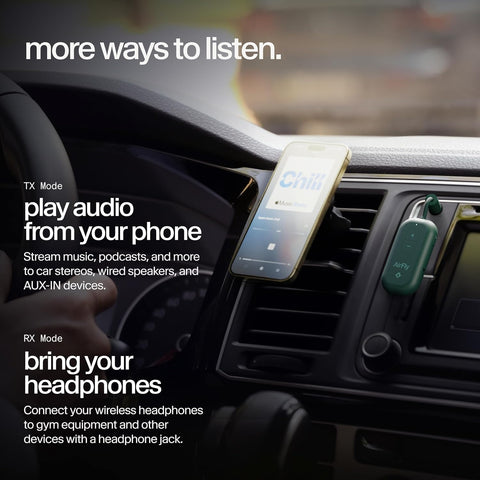 Twelve South AirFly Pro, Bluetooth Wireless Audio Transmitter, Evergreen