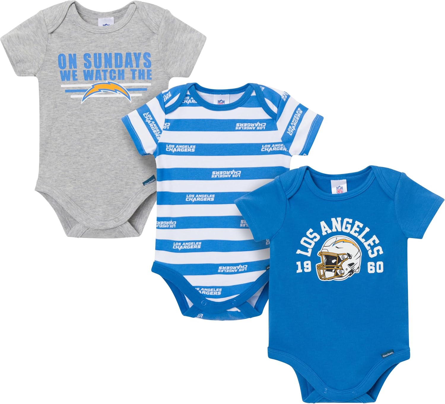 Gerber NFL Baby Boys 3-Pack Onesie Bodysuit