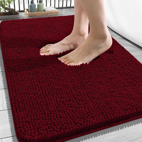 OLANLY Bathroom Rugs 34x21, Extra Soft Absorbent Chenille Bath Rugs