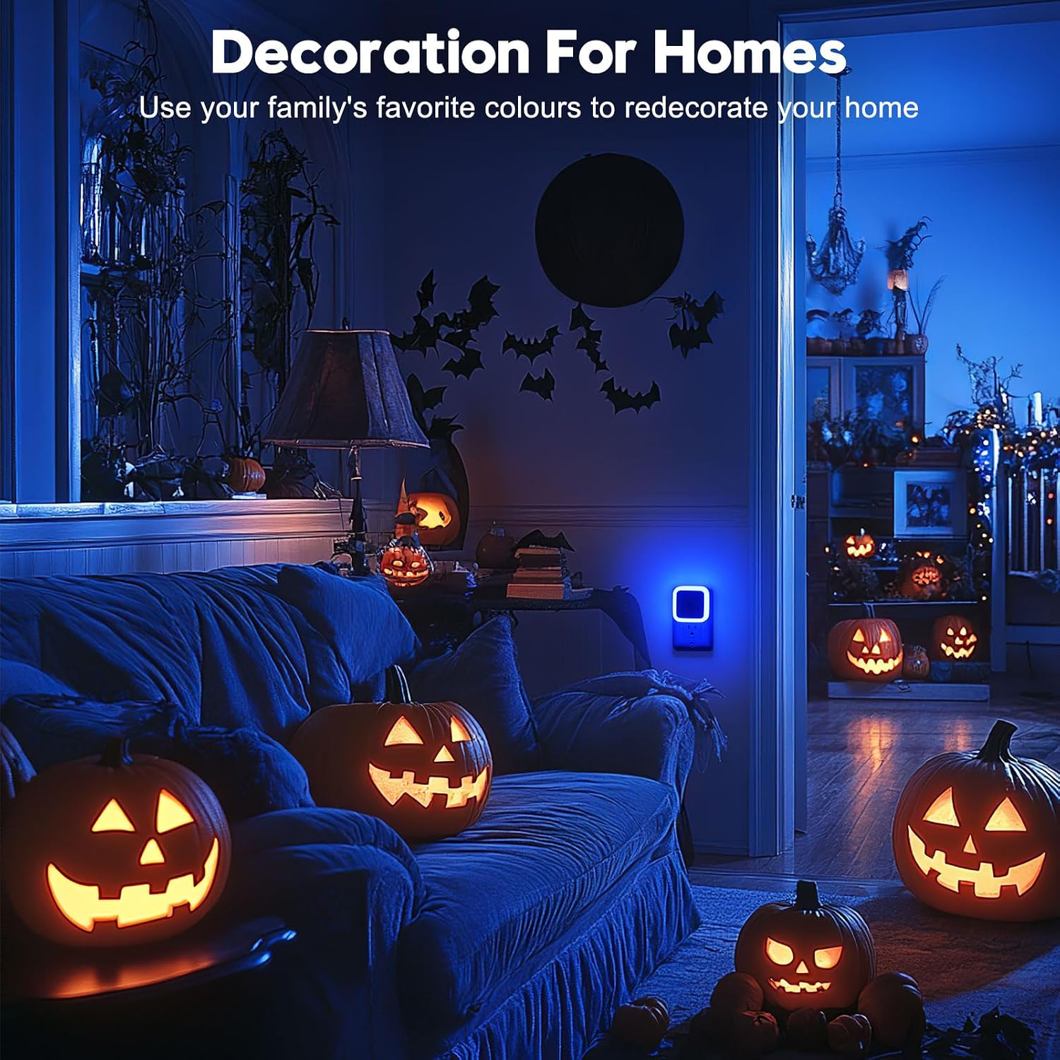 Sujeet Night Light, Night Lights Plug into Wall 8-Pack, Nightlight Plug in Night Light, Dusk to Dawn Night Lamp Led (Blue)