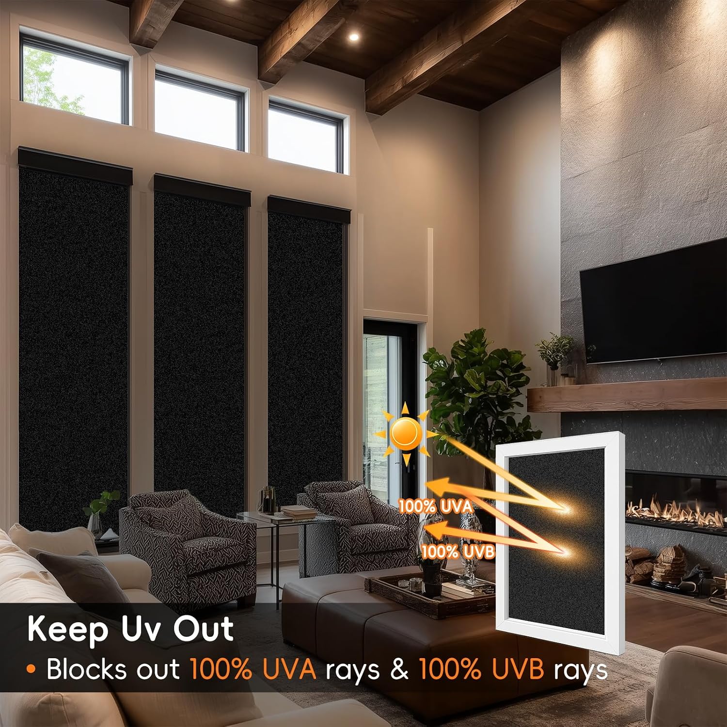 Blackout Window Privacy Film 100% Light Blocking, 17.5" x 78.74"