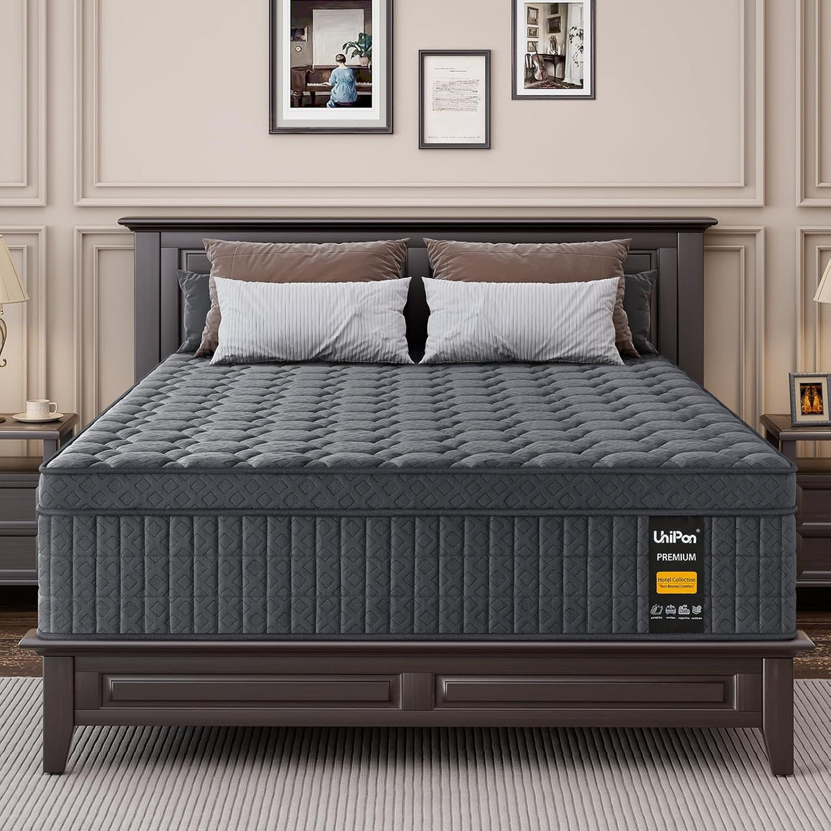 Firm Queen Mattress for Pain and Pressure Relief, 10 inch Hybrid Mattress with Extra Back and Lumbar Hip Support, Fiberglass Free, 365 Nights Trial