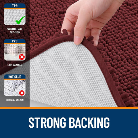 OLANLY Bathroom Rugs 32x20, Extra Soft Absorbent Chenille Bath Rugs