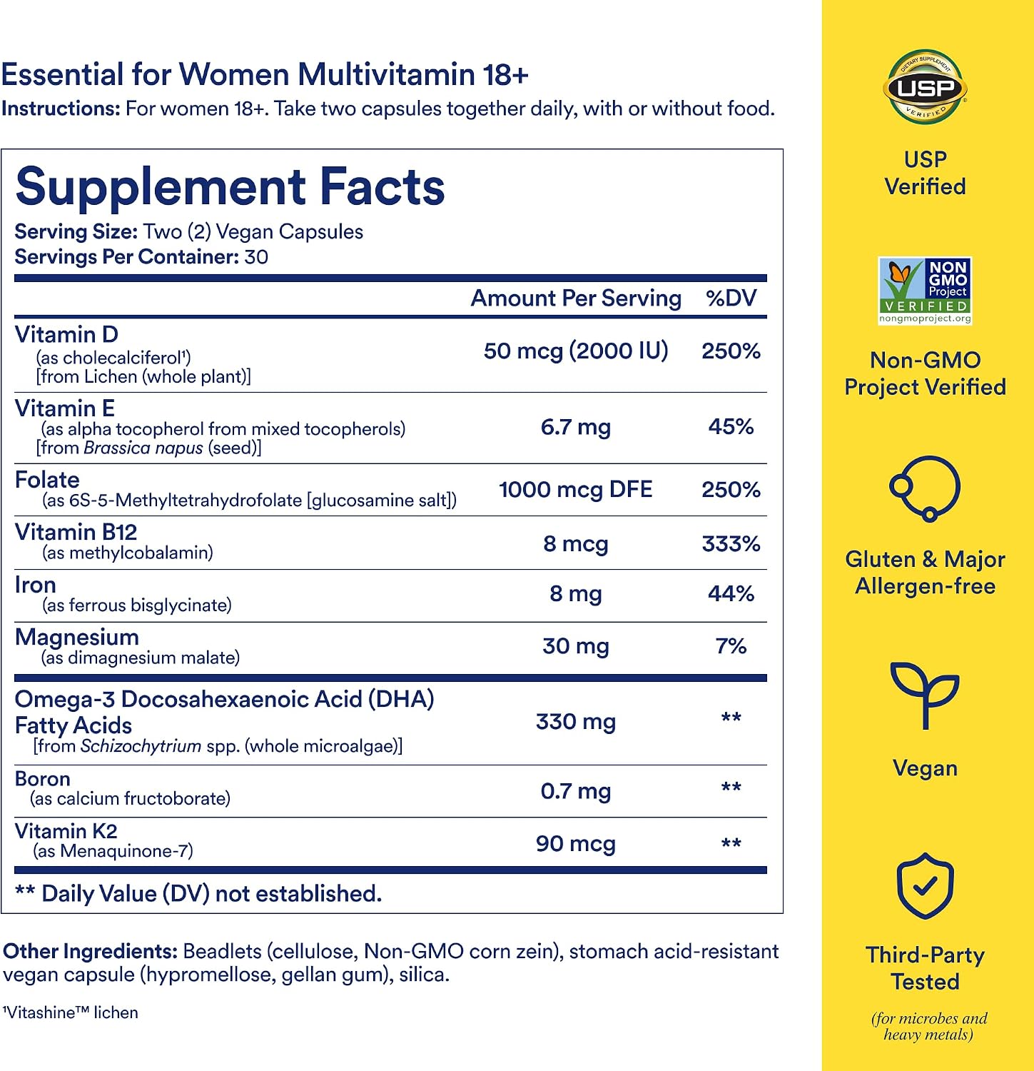 Ritual Women's 18+ Multivitamin - USP Verified - 60 Capsules - 30 Servings