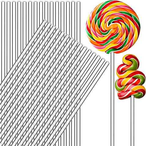 Zopeal 200 Pcs Acrylic Lollipop Stick Cake Pop Rod, 10 x 0.16 Inches, Clear