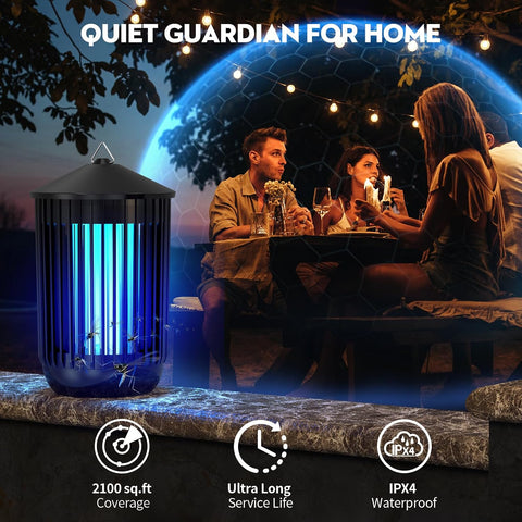 Bug Zapper Outdoor Indoor, Mosquito Zapper, Electric Fly Traps IPX4 Waterproof 20W Lamp Fly Insects Traps for Patio, Garage, Backyard, Porch