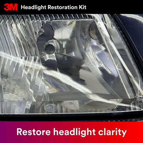 3M Headlight Lens Restoration Kit, Medium Duty 2-Pack, No Tools Required, Restores Cloudy Yellowed Plastic Lenses, Includes Sanding Discs, Rubbing Compound & Foam Pads