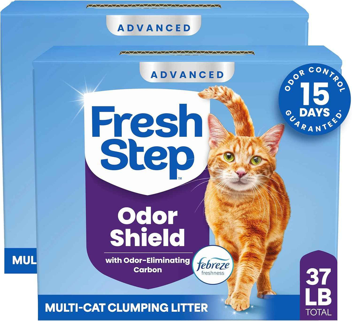 Fresh Step Advanced Odor Shield Multi Cat Clumping Cat Litter, 18.5 lb, 2Pk