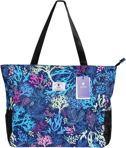 ESVAN LARGE BEACH BAG Water Resistant Lightweight 20 inch Women Oversize Tote Bag for Gym Beach Travel Pool Yoga Nurse