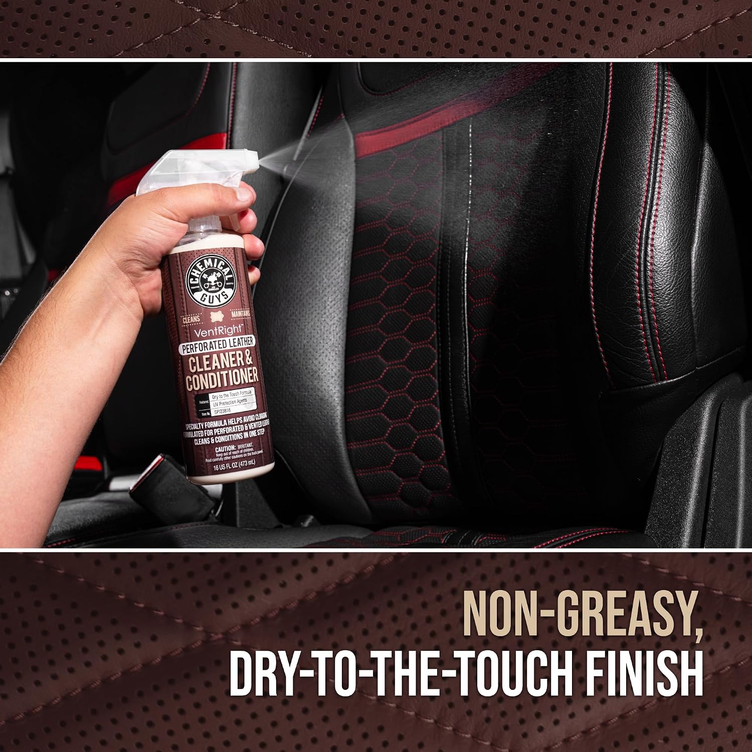 Chemical Guys, VentRight Leather Cleaner & Conditioner, Vented Seats, 16 oz