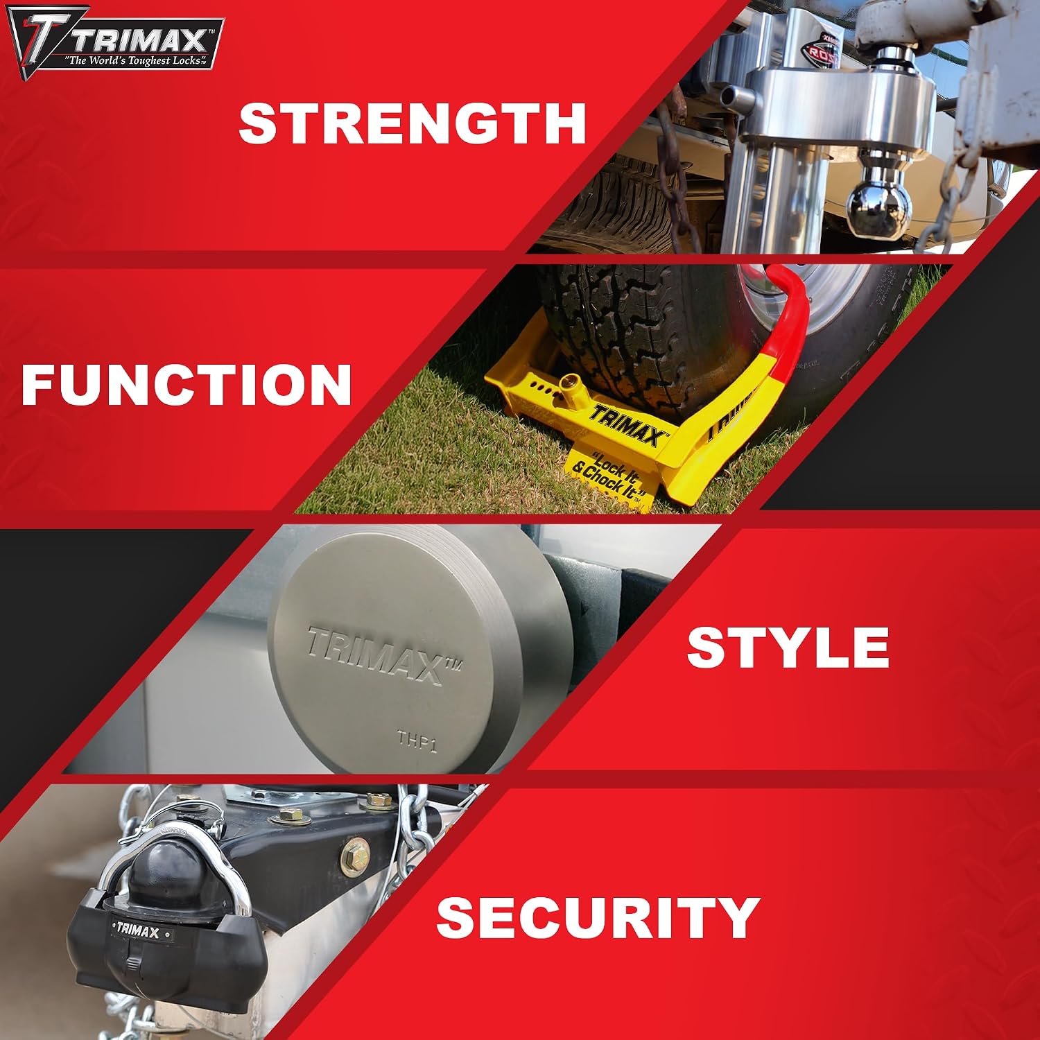 TRIMAX UMAX100 Trailer Hitch Lock, 1-7/8"-2-5/16" Couplers