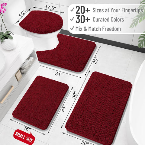 OLANLY Small Bathroom Rugs 30x18, Extra Soft Absorbent Chenille Bath Rugs