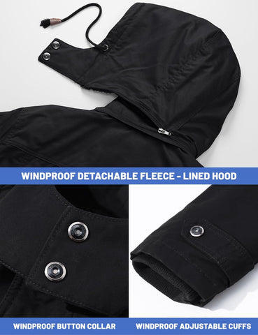 TACVASEN Men's Winter Jacket Fleece Lined Military Thick Coat