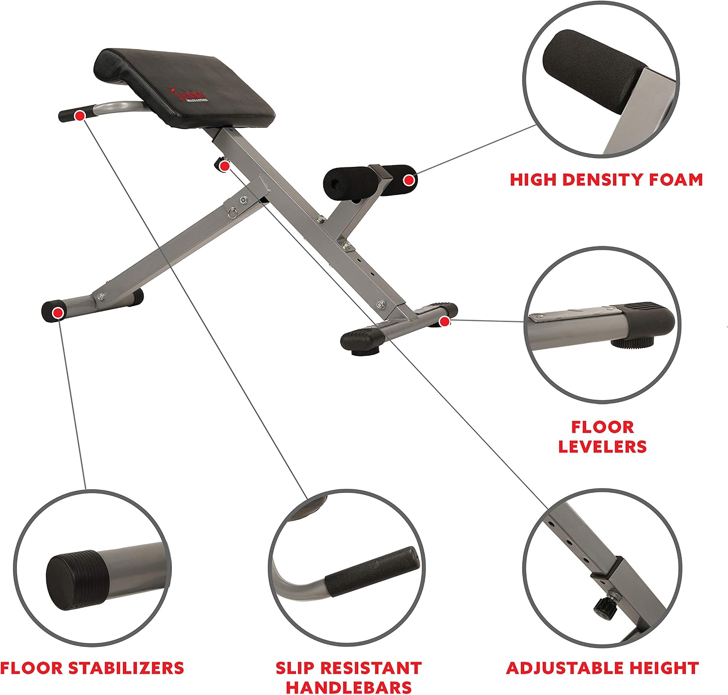 Sunny Health & Fitness Multi-Function Roman Chair
