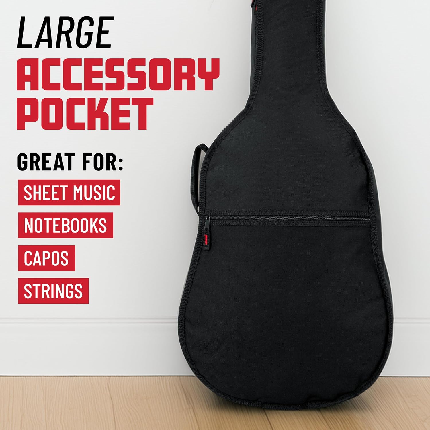 Gator Cases Foam Padded Acoustic Guitar Gig Bag, Fits Dreadnought Style Acoustic Guitars up to 41.9" in Length (GBE-DREAD)