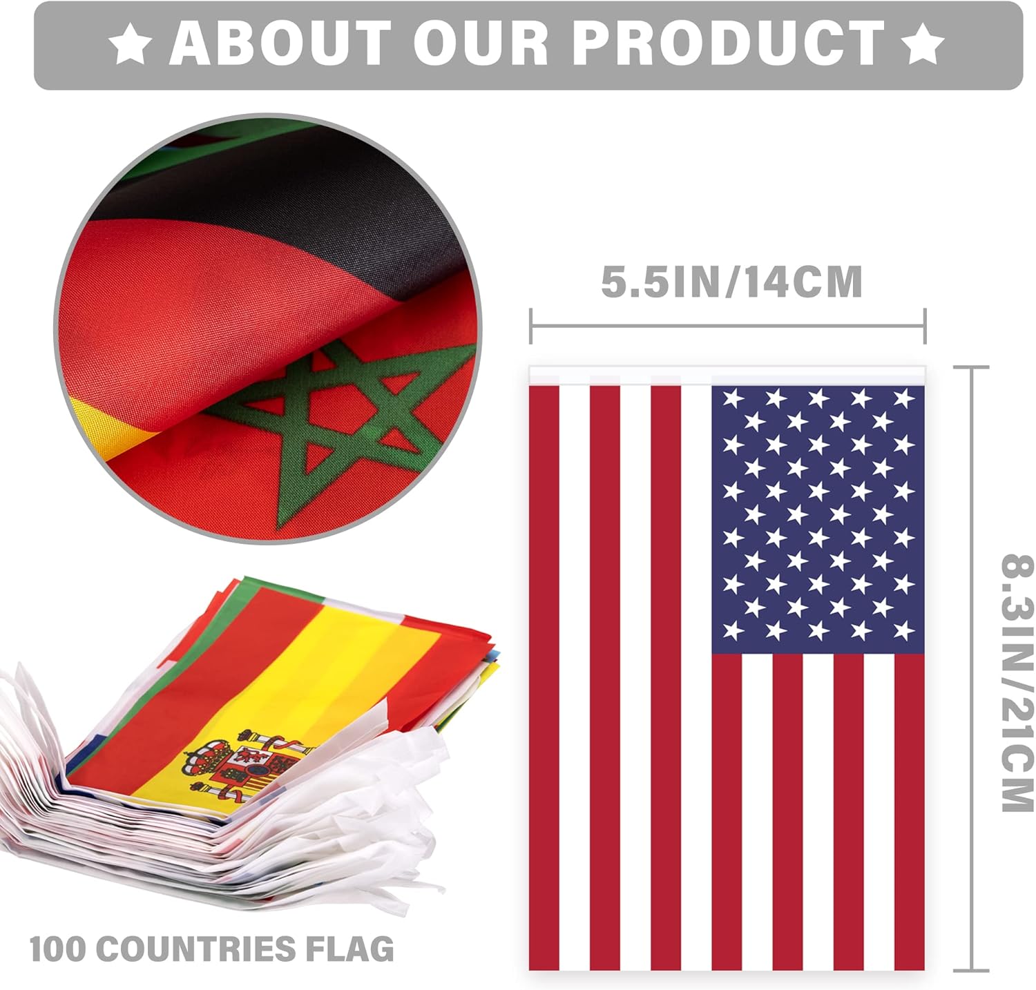 100 Countries String Flag, 82 ft International Flags Bunting Banner, World Flag Banner Decoration for World Cup Party, School, Sports Game Events, Grand Opening, Classroom