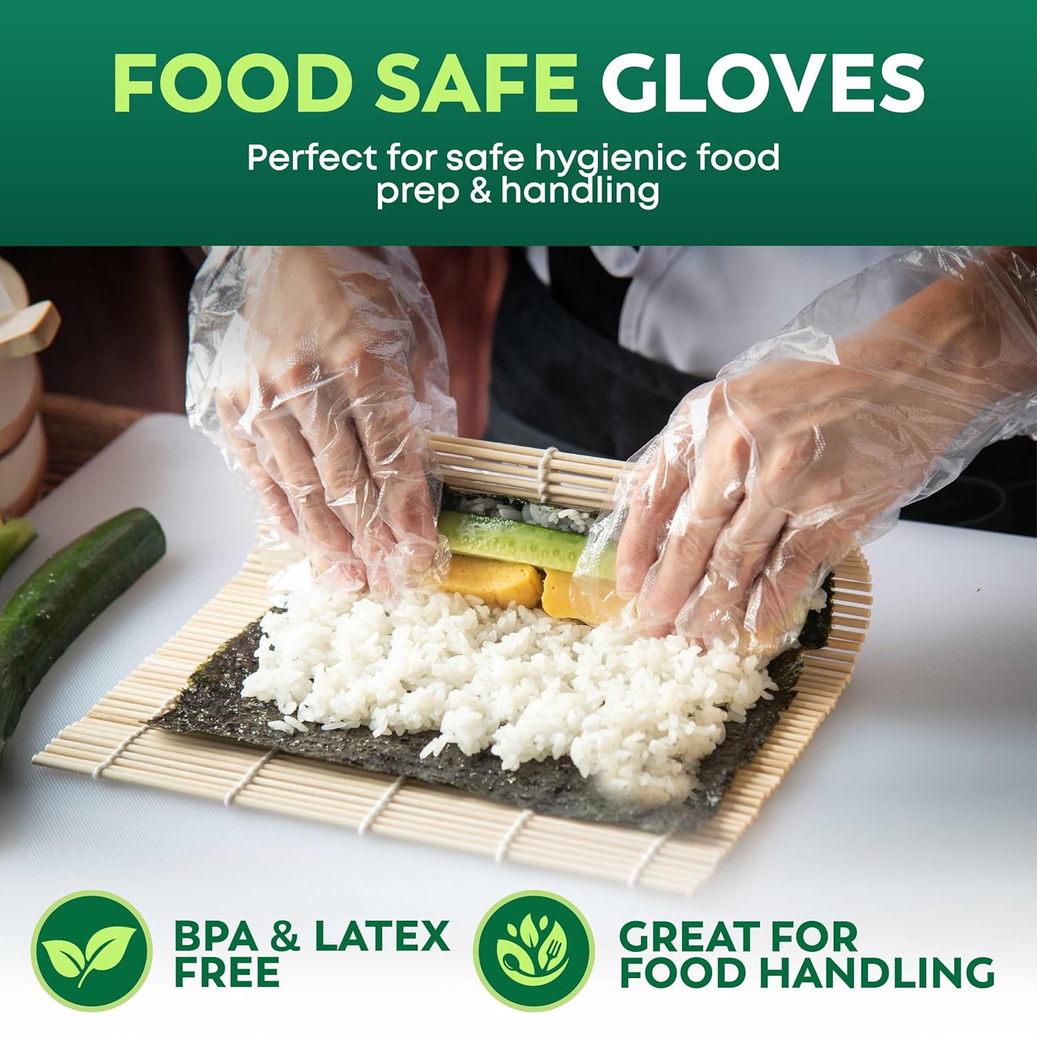 Keppi 600 Pack Disposable Food Prep Gloves – Clear Polyethylene, Latex- BPA & Powder-Free – Bulk Kitchen Gloves for Cooking, Catering, BBQ, Baking, Restaurant Food Handling