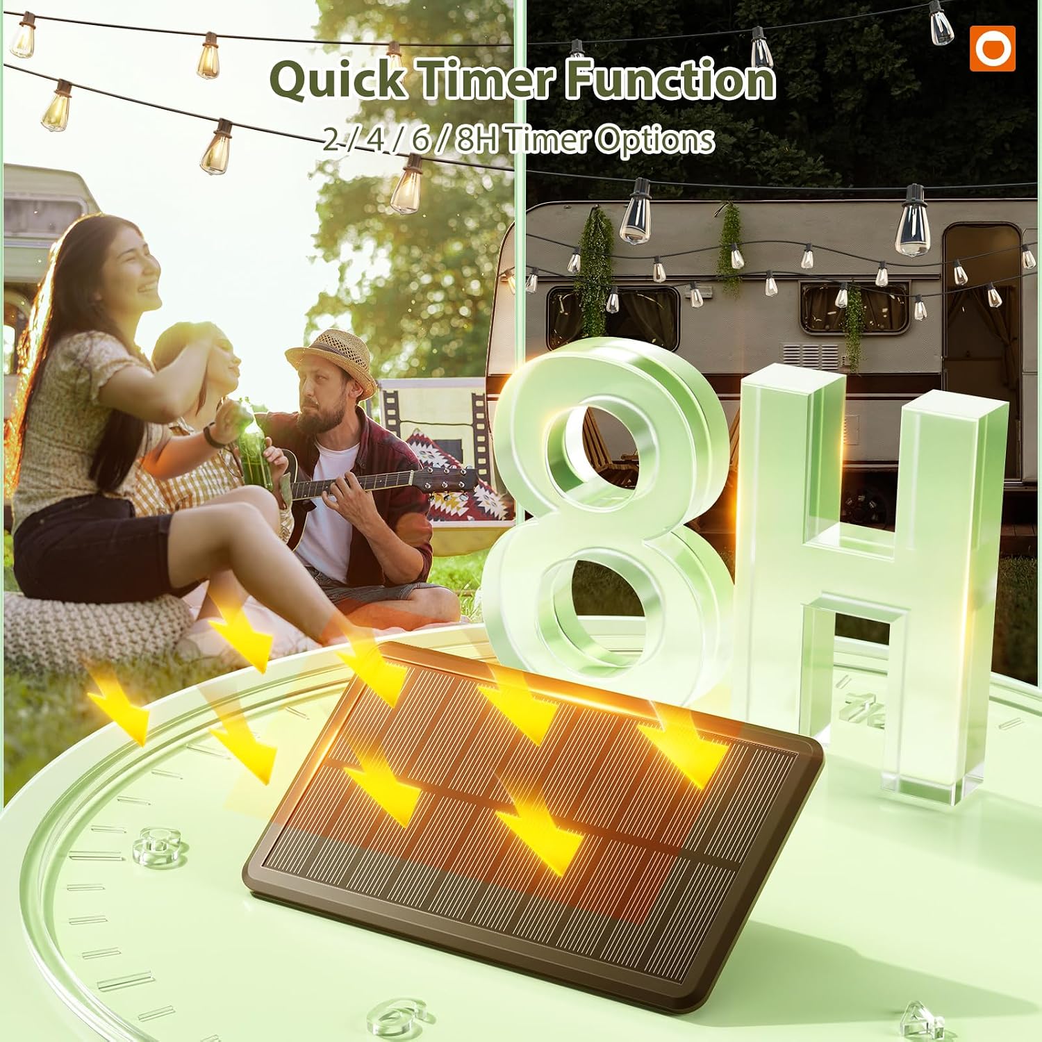 addlon 52FT(48+4) Solar String Lights Outdoor, Waterproof Dimmable 16+1 LED