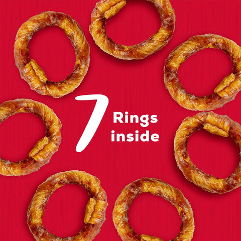 Country Kitchen Rawhide Free Beef Rings Dog Chews, 7 Count