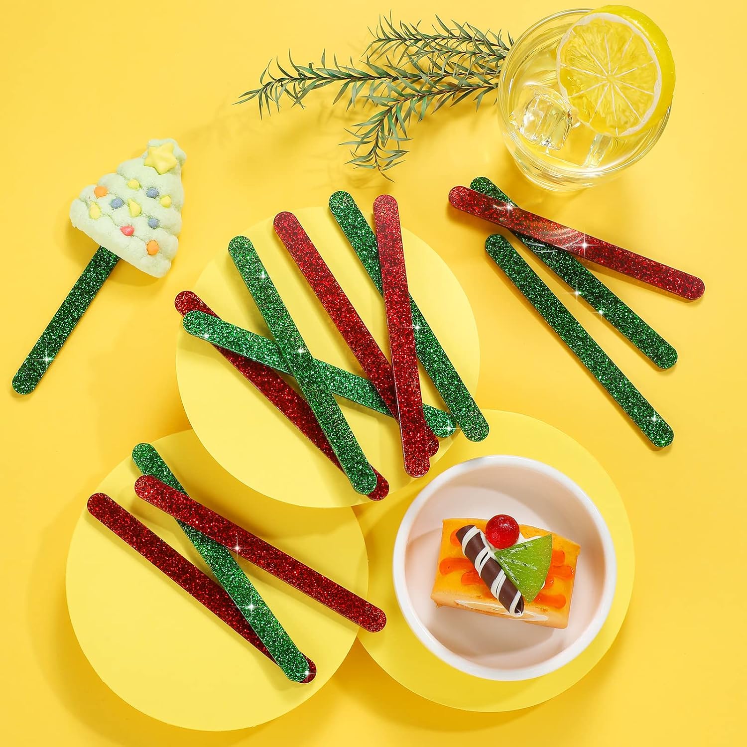30 Pcs Reusable Acrylic Cakesicle Sticks, 4.5 Inches, Red, Green