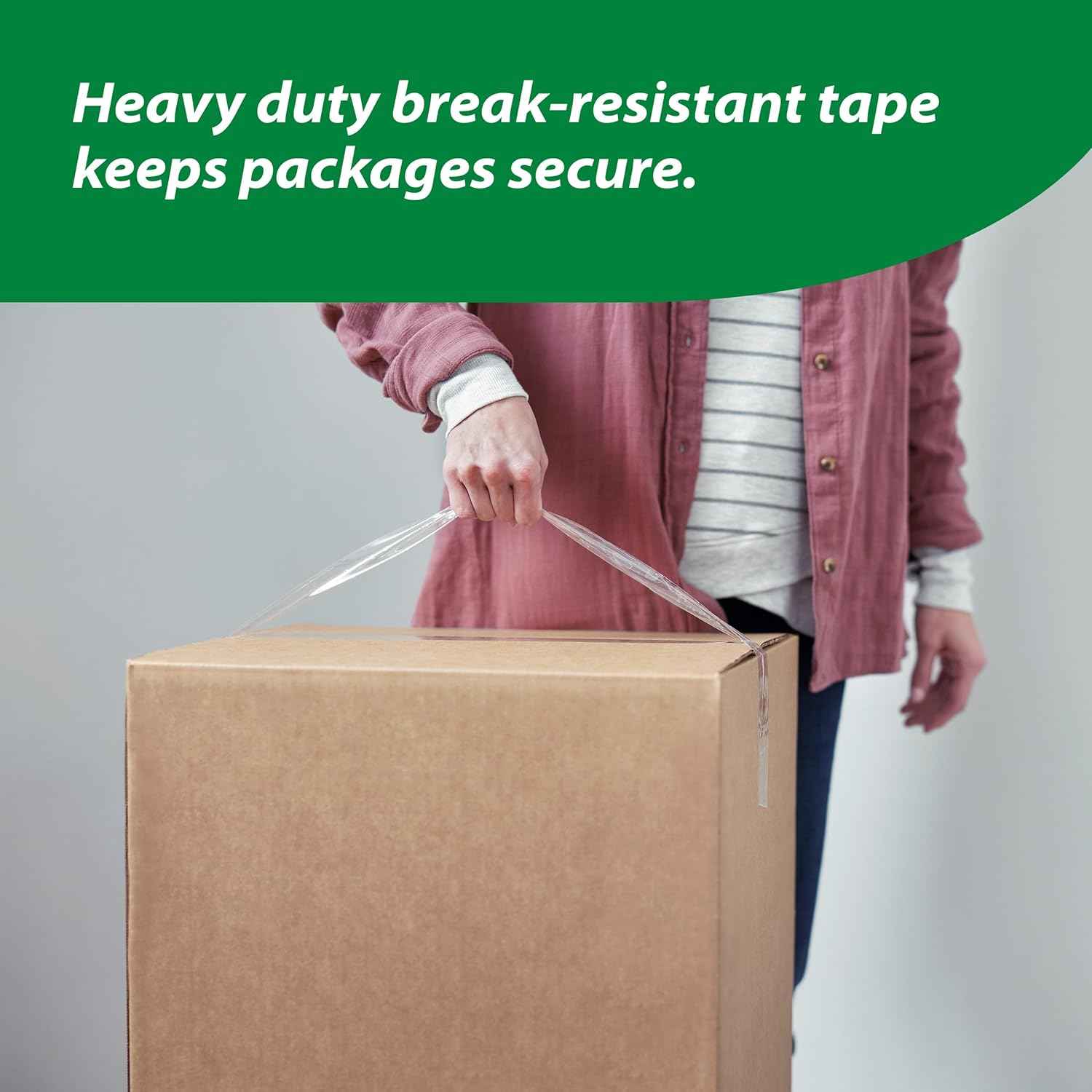 Duck HD Clear Packing Tape Refills - 24 Rolls of Heavy Duty Shipping and Moving Packing Tape - Clear Strong Packaging Tape for Boxes, Packing and Moving Supplies - 1.88 In. x 54.6 Yards (393730)