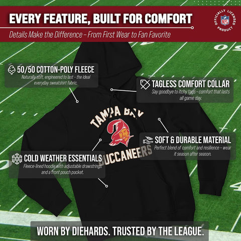 Team Fan Apparel NFL Adult Unisex Retro Gameday Ultra Soft Fleece Hooded Sweatshirt, Officially Licensed Football Hoodie