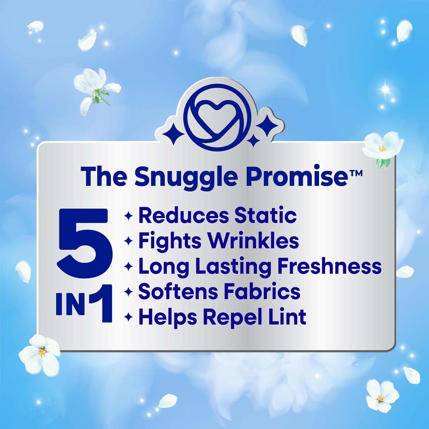 Snuggle Fabric Softener Dryer Sheets, Blue Sparkle, 120 Count