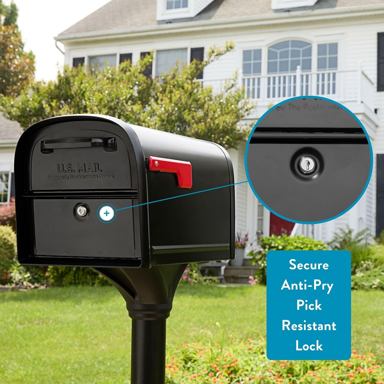 Architectural Mailboxes 6300B-10 Oasis 360 Locking Parcel Mailbox, Extra Large, Black, 6300B-10