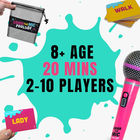 Grab The Mic Poolside - Waterproof Karaoke Game For Family & Adult Fun