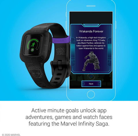 Garmin vivofit jr. 3, Fitness Tracker for Kids, Swim-Friendly, Up to 1-Year Battery Life, Marvel Black Panther
