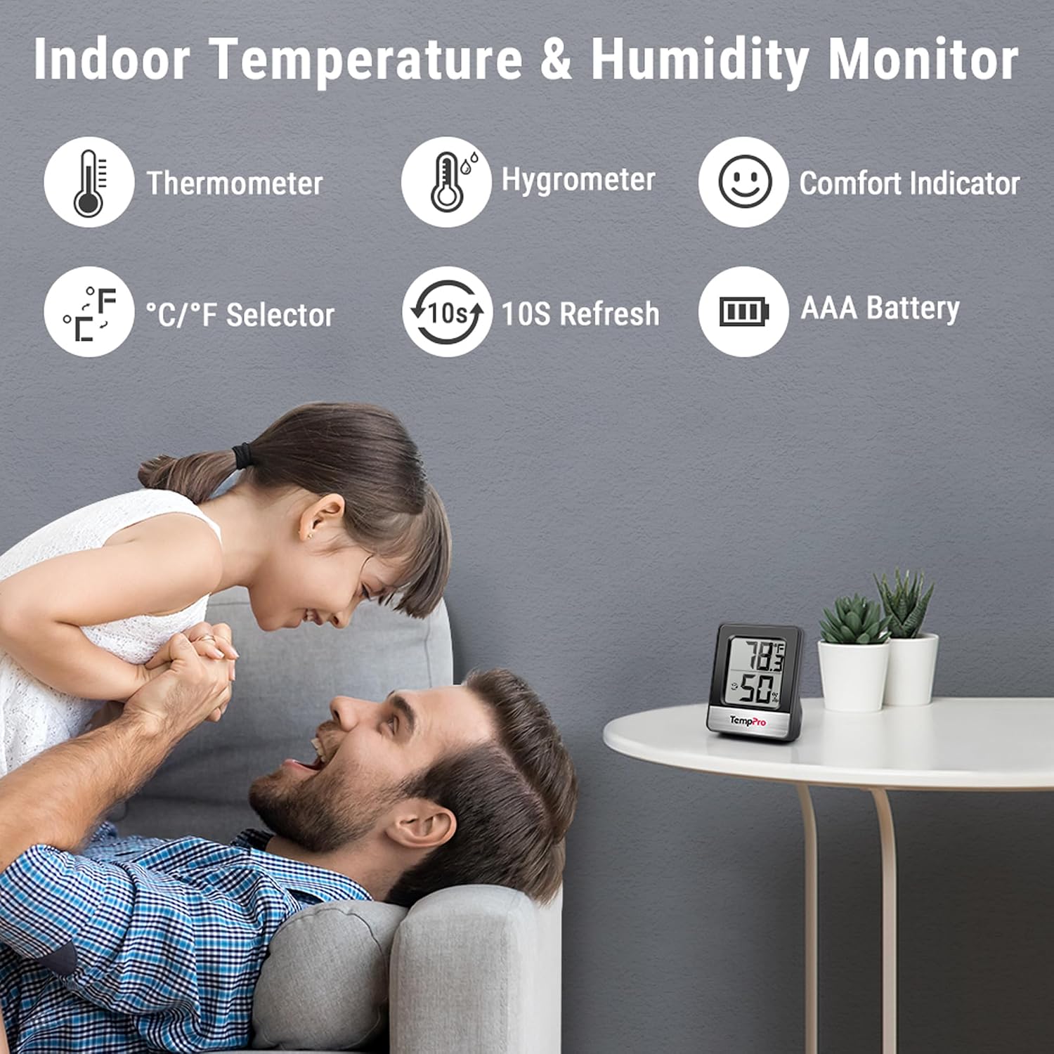 TempPro TP49 4 Pack Digital Hygrometer Indoor Thermometer