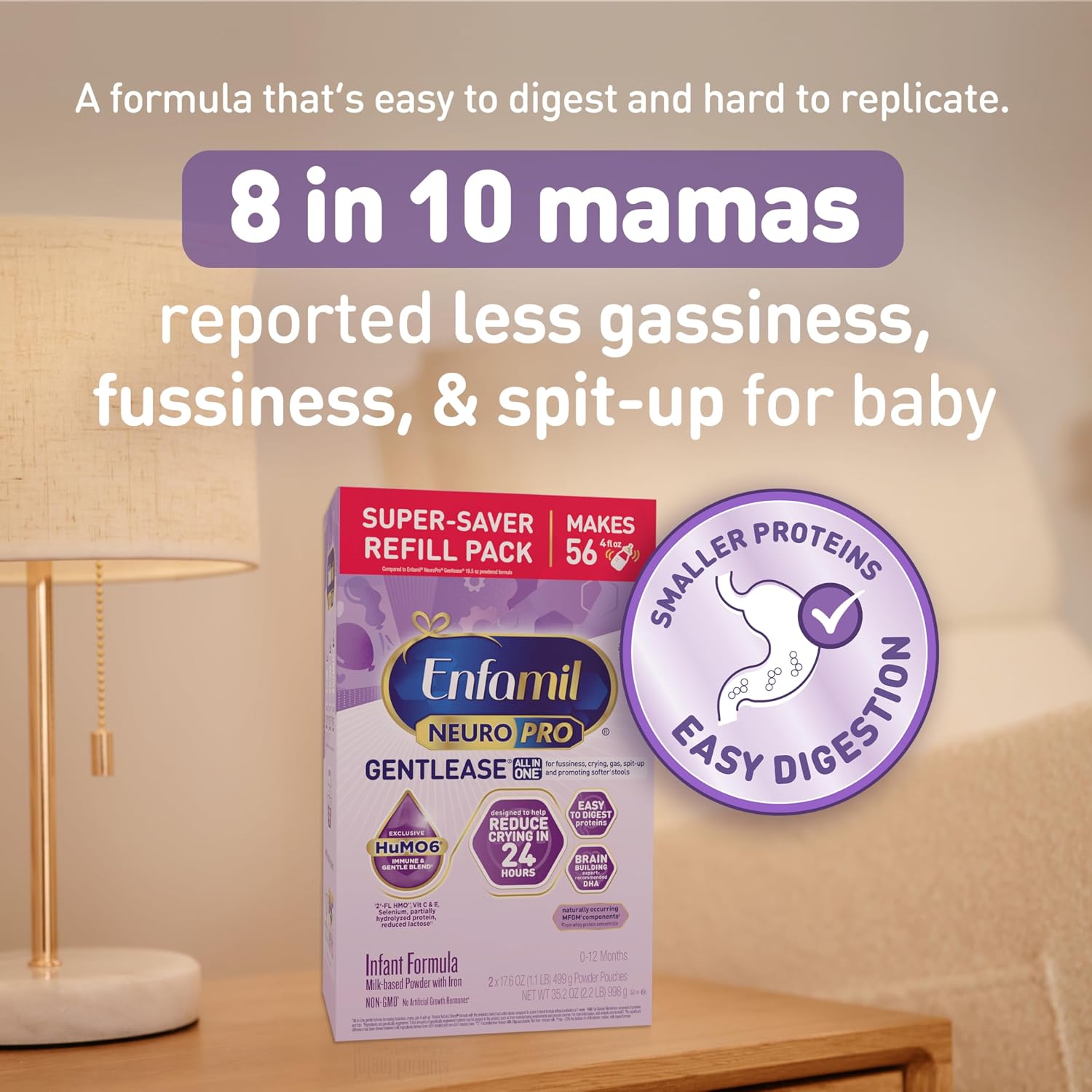 Enfamil NeuroPro Gentlease Baby Formula for Easing Fussiness, 35.2 Oz, 4 CT