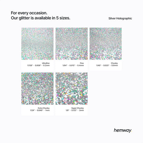 Hemway Biodegradable Glitter Silver Holographic 3.5oz Ultrafine