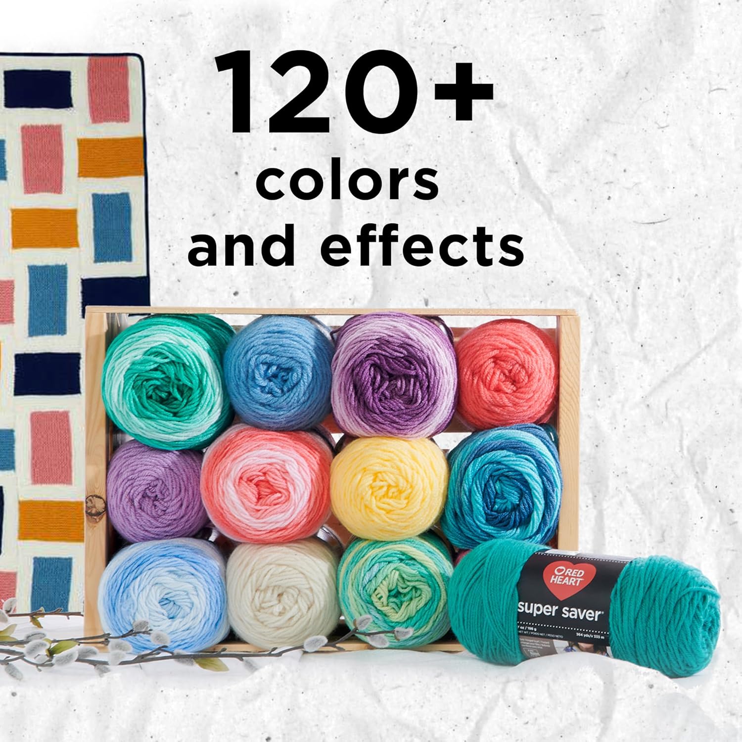 Red Heart Super Saver Yarn, 3 Pack, Zebra 3 Count