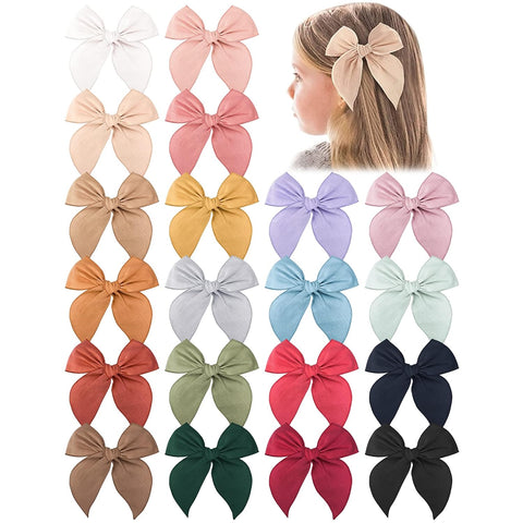 Niceye Big Hair Bows for Girls, Cotton Linen Alligator Clips, 4.5" Bows