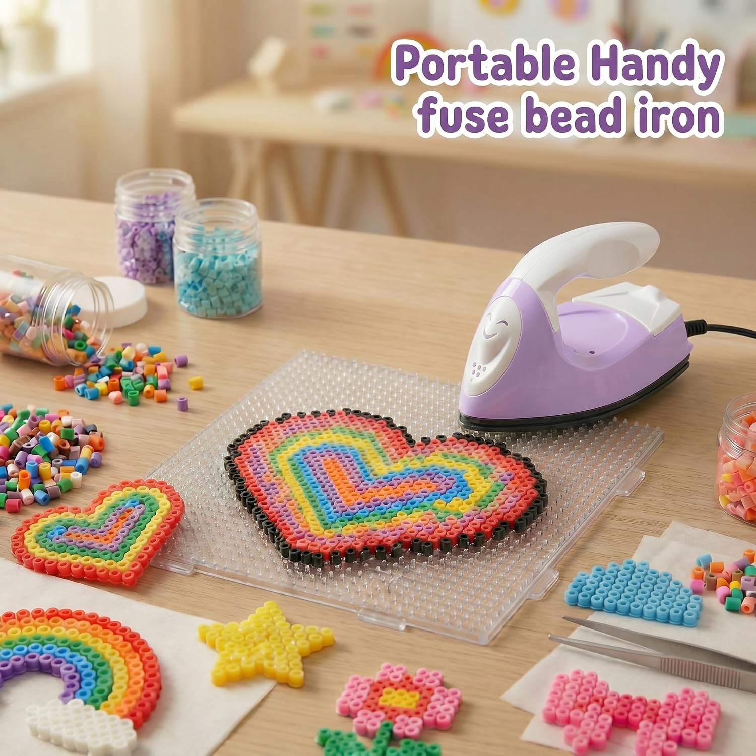 Honoson Mini Craft Iron with Charging Base Tiny,Light Purple