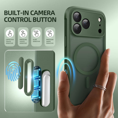 BERFY for iPhone 17 Pro Case, Compatible with MagSafe, Midnight Green