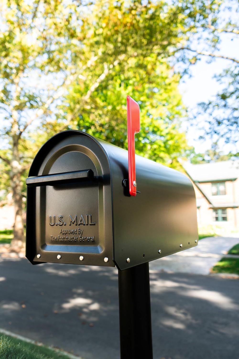 Architectural Mailboxes Sequoia Post Mount Mailbox, Black, Large