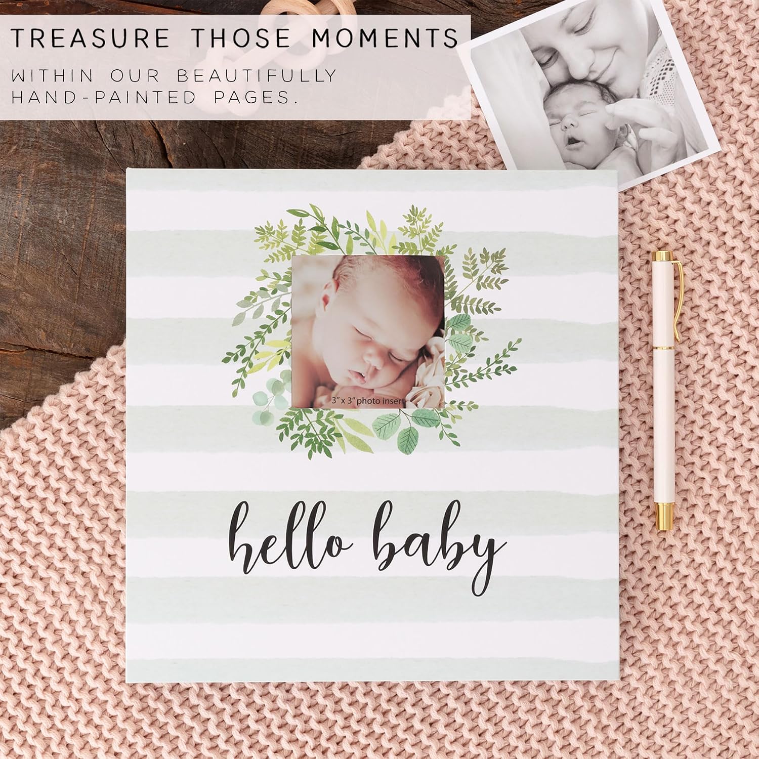 Keepsake Baby Memory Book for First 5 Years Boys or Girls, Timeless Baby Milestone Book, Gender Neutral Baby Scrapbook Journal, First Year Record Book Photo Album, Gifts for Baby Shower & New Parents