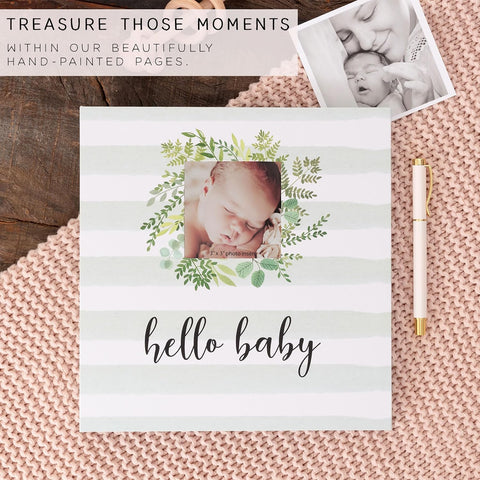 Keepsake Baby Memory Book for First 5 Years Boys or Girls, Timeless Baby Milestone Book, Gender Neutral Baby Scrapbook Journal, First Year Record Book Photo Album, Gifts for Baby Shower & New Parents
