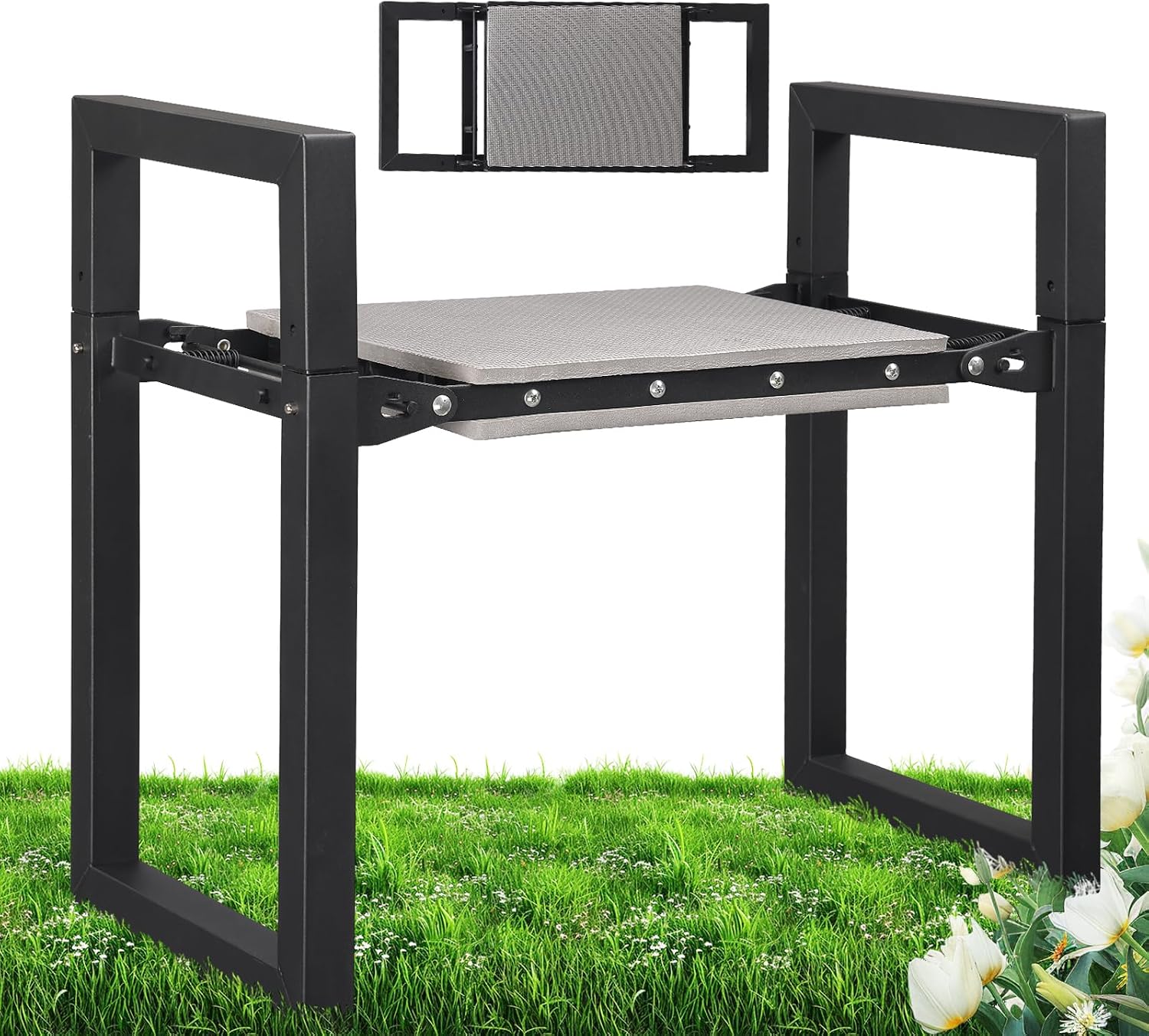 Garden Kneeler and Seat, 12.7" Wide Folding Heavy Duty Gardening Bench with Handles for Kneeling and Seat, Multifunctional Kneeler Stool for Women Seniors,Relieve Knee Back Pain,Gardening Tools Gifts