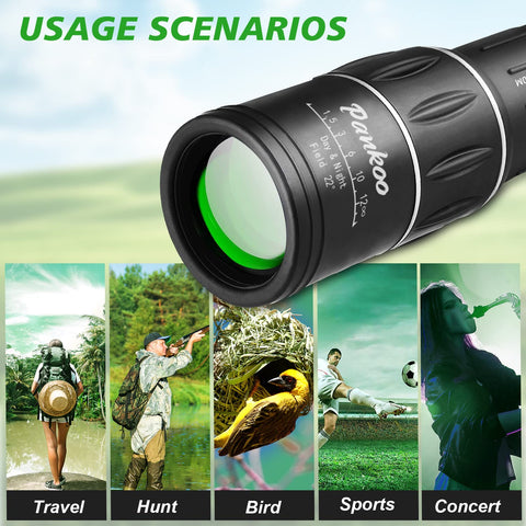 16X52 Monocular Telescope High Powered for Adults, 2023 Power Prism Compact Monoculars for Adults,HD Monocular Scope for Gifts, Outdoor Activity,Bird Watching,Hiking,Concert,Travelling