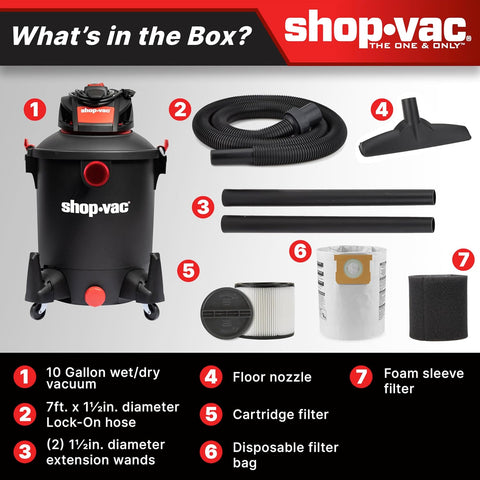 Shop-Vac 5761011 10 Gallon 4.5 Peak HP Wet/Dry Vacuum with Blower Function