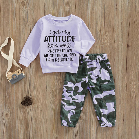 Toddler Girls Clothes 1T 2T 3T 4T 5T Fall Outfits Sweatshirt Camo Pants Set