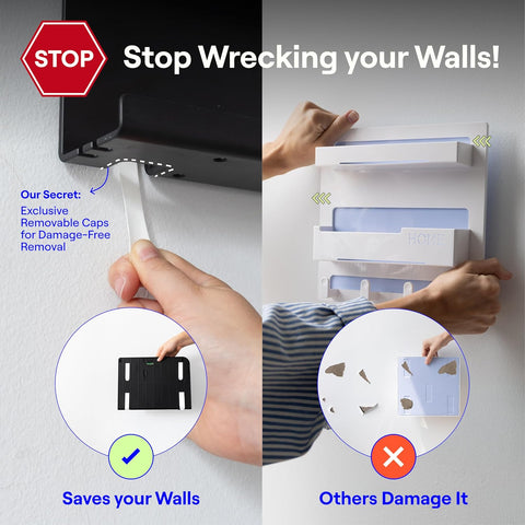 WallShelfie Bedside Wall Organizer & Dorm Decor for Dorm Room - 2.0, Black