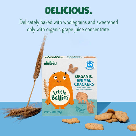Little Bellies Organic Animal Crackers Toddler Snack 4.58 oz, 5 Pack